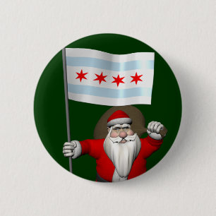 Der Weihnachtsmann mit Abzeichen von Chicago Button