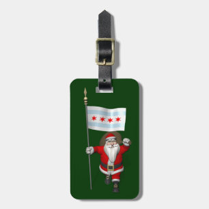 Der Weihnachtsmann mit Abzeichen von Chicago Gepäckanhänger