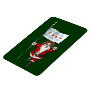 Der Weihnachtsmann mit Abzeichen von Chicago Magnet