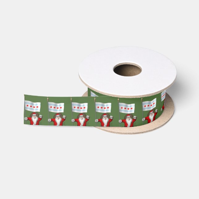 Der Weihnachtsmann mit Abzeichen von Chicago Satinband (Spule)