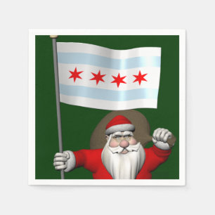 Der Weihnachtsmann mit Abzeichen von Chicago Serviette