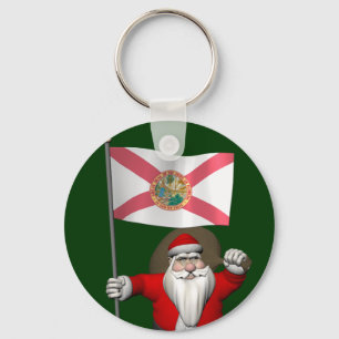 Der Weihnachtsmann mit Abzeichen von Florida Schlüsselanhänger