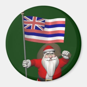 Der Weihnachtsmann mit Abzeichen von Hawaii Magnet
