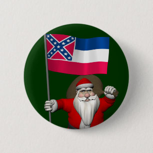 Der Weihnachtsmann mit Abzeichen von Mississippi Button