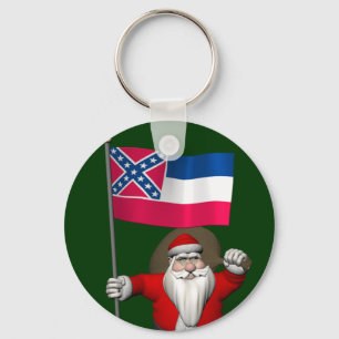 Der Weihnachtsmann mit Abzeichen von Mississippi Schlüsselanhänger