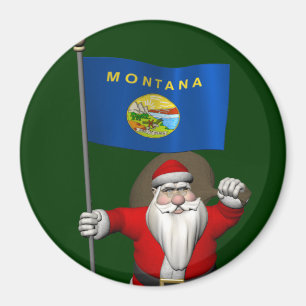 Der Weihnachtsmann mit Abzeichen von Montana Magnet