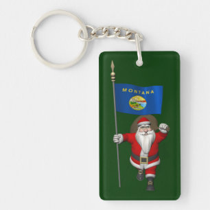 Der Weihnachtsmann mit Abzeichen von Montana Schlüsselanhänger