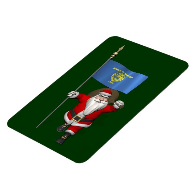 Der Weihnachtsmann mit Abzeichen von Oregon Magnet (Linke Seite)