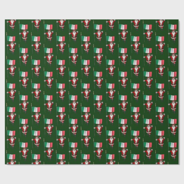 Der Weihnachtsmann mit Ausscheiden aus Italien Geschenkpapier (Flach)