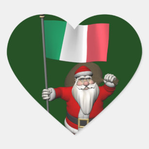 Der Weihnachtsmann mit Ausscheiden aus Italien Herz-Aufkleber
