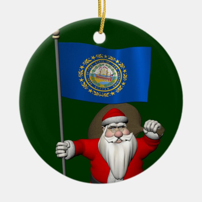 Der Weihnachtsmann mit dem Abschluss eines neuen H Keramikornament (Vorne)