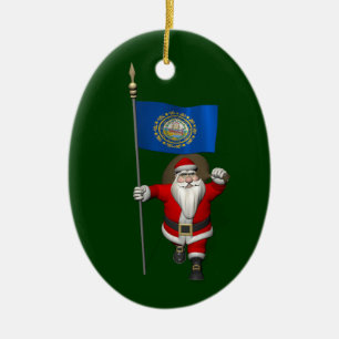Der Weihnachtsmann mit dem Abschluss eines neuen H Keramikornament