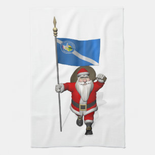 Der Weihnachtsmann mit dem Abschluss von Las Vegas Geschirrtuch