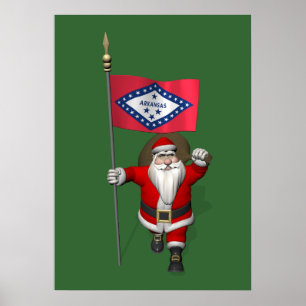 Der Weihnachtsmann mit dem Abzeichen von Arkansas Poster