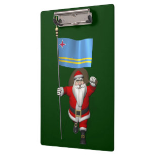 Der Weihnachtsmann mit dem Abzeichen von Aruba Klemmbrett