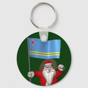 Der Weihnachtsmann mit dem Abzeichen von Aruba Schlüsselanhänger