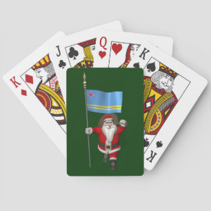 Der Weihnachtsmann mit dem Abzeichen von Aruba Spielkarten