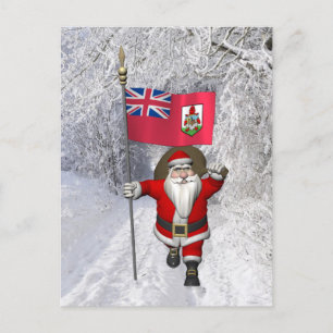 Der Weihnachtsmann mit dem Abzeichen von Bermuda Feiertagspostkarte