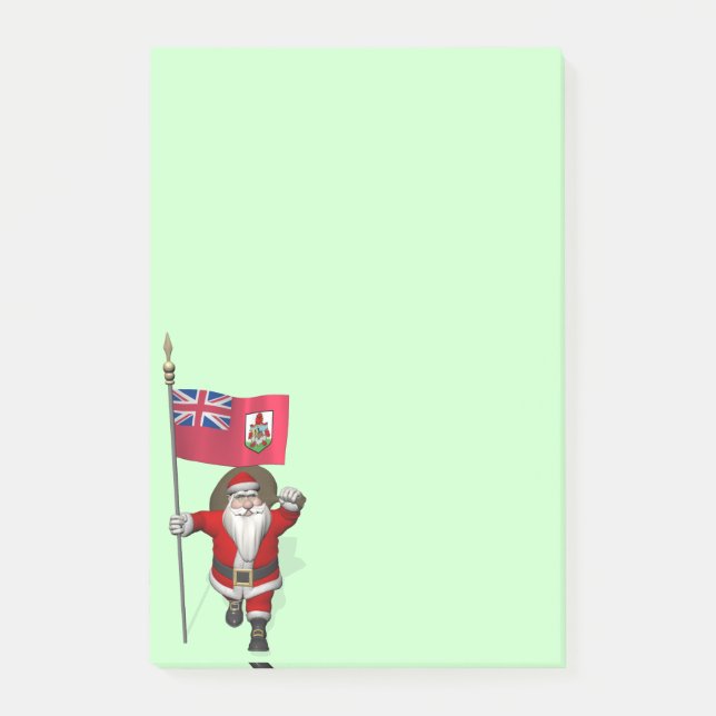 Der Weihnachtsmann mit dem Abzeichen von Bermuda Post-it Klebezettel (Vorderseite)