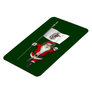 Der Weihnachtsmann mit dem Abzeichen von Illinois Magnet