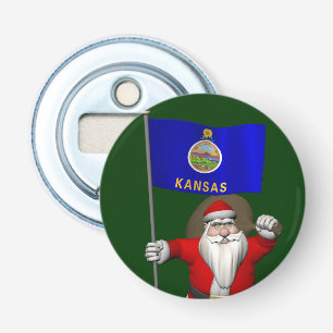 Der Weihnachtsmann mit dem Abzeichen von Kansas Flaschenöffner
