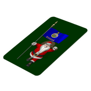 Der Weihnachtsmann mit dem Abzeichen von Kansas Magnet