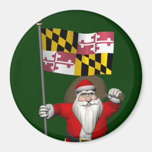 Der Weihnachtsmann mit dem Abzeichen von Maryland Magnet