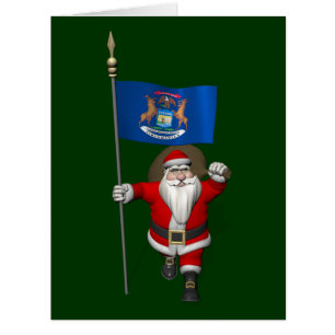 Der Weihnachtsmann mit dem Abzeichen von Michigan