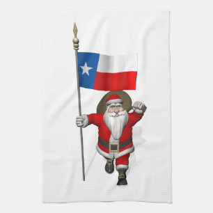 Der Weihnachtsmann mit dem Abzeichen von Texas Geschirrtuch