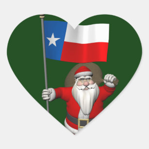 Der Weihnachtsmann mit dem Abzeichen von Texas Herz-Aufkleber