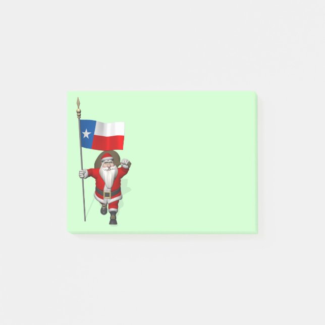Der Weihnachtsmann mit dem Abzeichen von Texas Post-it Klebezettel (Vorderseite)