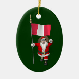 Der Weihnachtsmann mit dem Ausscheiden aus Peru Keramikornament