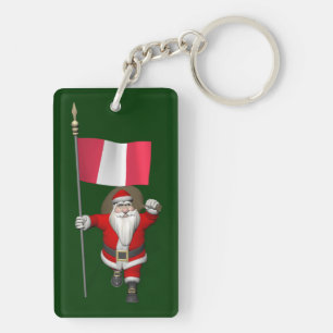 Der Weihnachtsmann mit dem Ausscheiden aus Peru Schlüsselanhänger