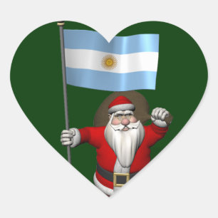 Der Weihnachtsmann mit dem Ende Argentiniens Herz-Aufkleber