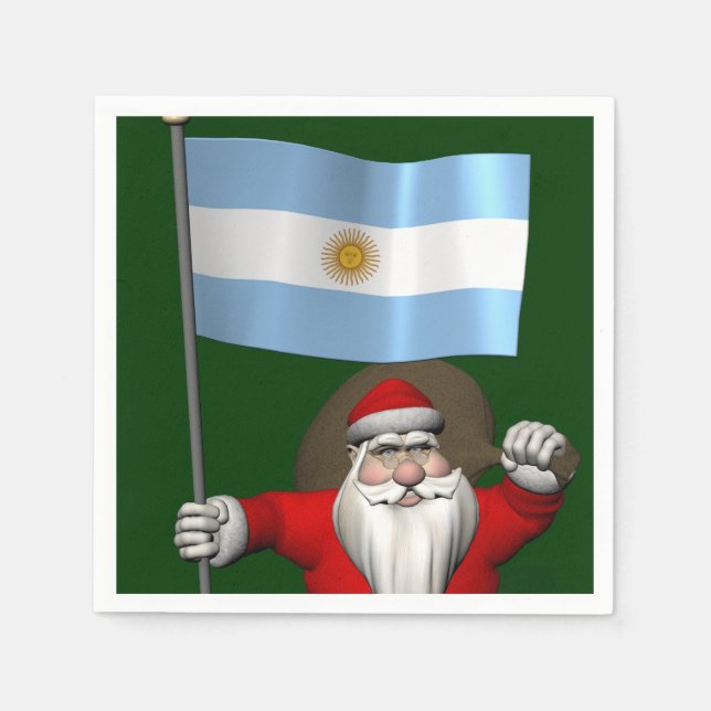 Der Weihnachtsmann mit dem Ende Argentiniens Serviette (Vorderseite)