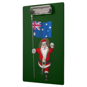 Der Weihnachtsmann mit dem Ende Australiens Klemmbrett