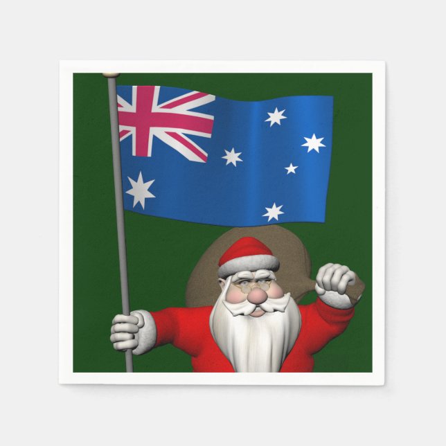 Der Weihnachtsmann mit dem Ende Australiens Serviette (Vorderseite)