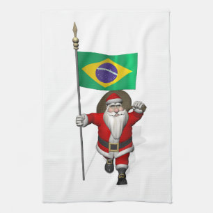 Der Weihnachtsmann mit dem Ende Brasiliens Geschirrtuch