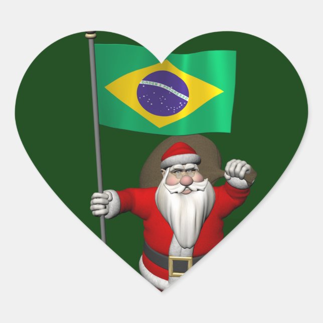 Der Weihnachtsmann mit dem Ende Brasiliens Herz-Aufkleber (Vorderseite)