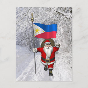 Der Weihnachtsmann mit dem Ende der Philippinen Feiertagspostkarte