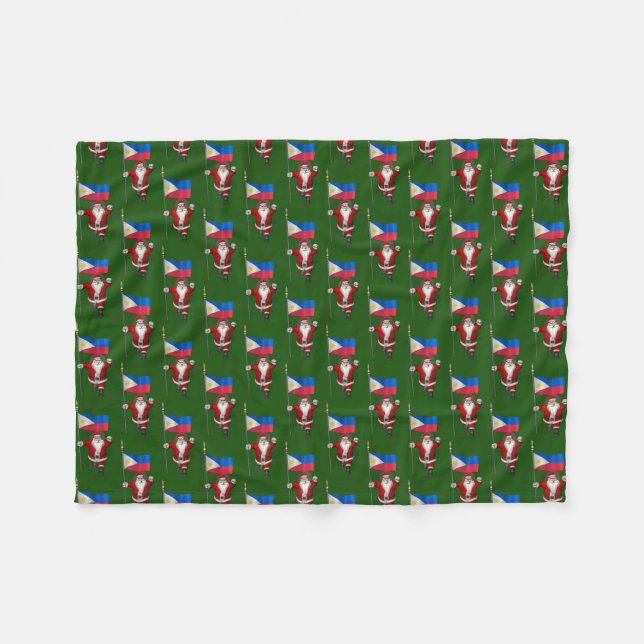 Der Weihnachtsmann mit dem Ende der Philippinen Fleecedecke (Vorderseite (Horizontal))