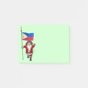 Der Weihnachtsmann mit dem Ende der Philippinen Post-it Klebezettel