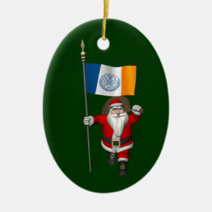 Der Weihnachtsmann mit dem Ende der Stadt New York Keramikornament