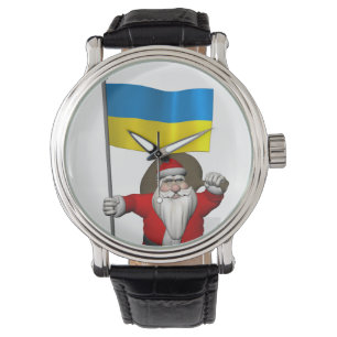 Der Weihnachtsmann mit dem Ende der Ukraine Armbanduhr