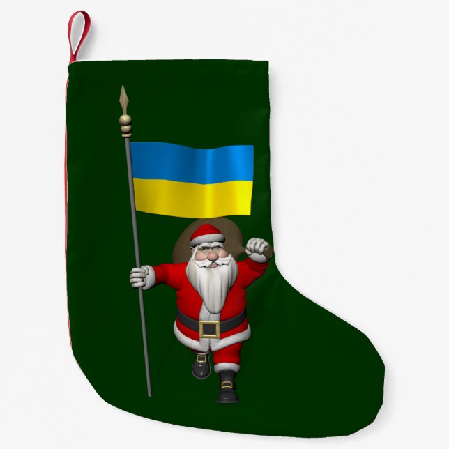 Der Weihnachtsmann mit dem Ende der Ukraine Kleiner Weihnachtsstrumpf (Vorderseite)