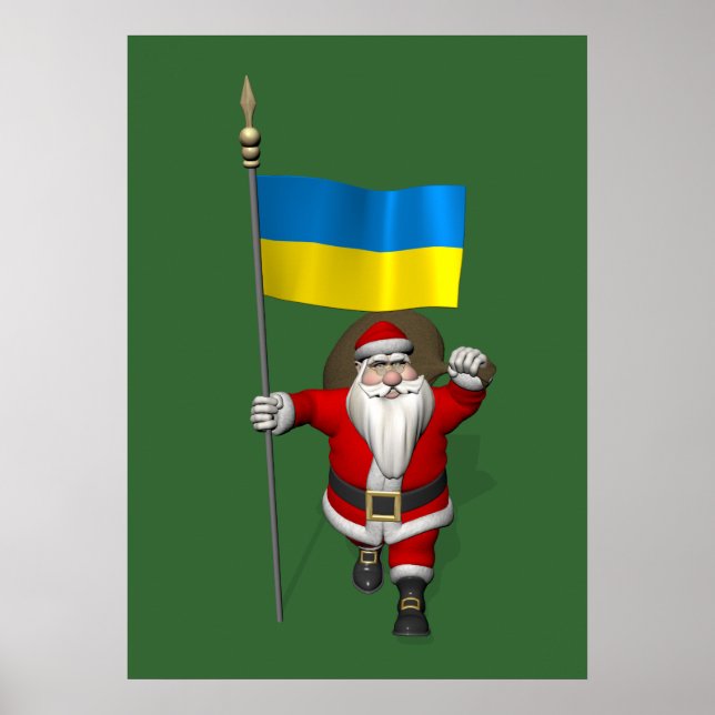 Der Weihnachtsmann mit dem Ende der Ukraine Poster (Vorne)