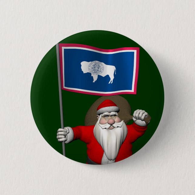 Der Weihnachtsmann mit dem Ende der Wyoming Button (Vorderseite)