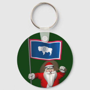 Der Weihnachtsmann mit dem Ende der Wyoming Schlüsselanhänger