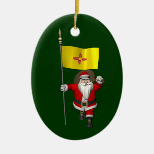 Der Weihnachtsmann mit dem Ende des neuen Mexiko Keramik Ornament