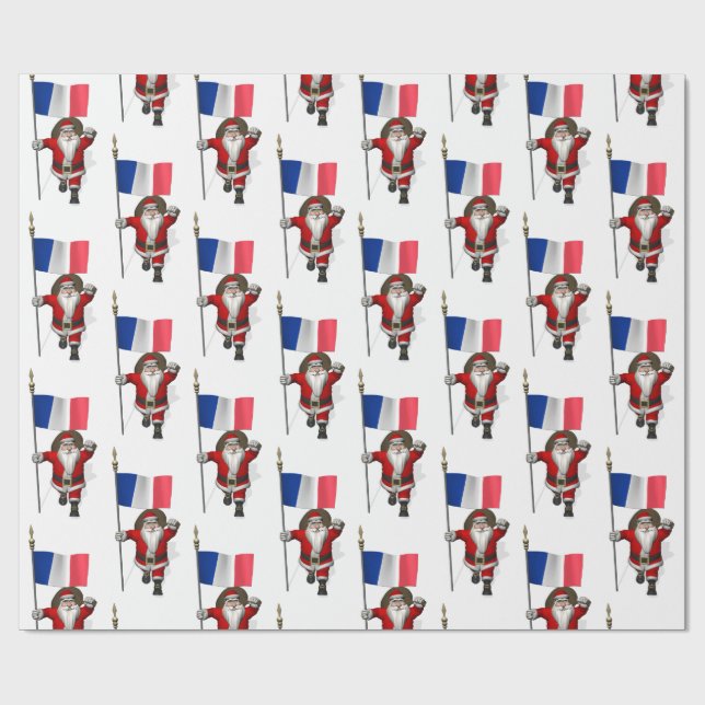 Der Weihnachtsmann mit dem Ende Frankreichs Geschenkpapier (Flach)